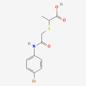 molecular formula C11H12BrNO3S B12049770 2-({[(4-Bromophenyl)carbamoyl]methyl}sulfanyl)propanoic acid 