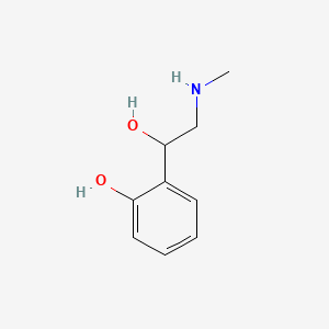 molecular formula C9H13NO2 B1204991 2-[1-Hydroxy-2-(methylamino)ethyl]phenol CAS No. 575-81-5