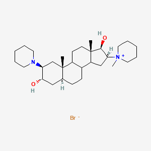 molecular formula C30H53BrN2O2 B1205000 16-(1-Methylpiperidin-1-ium-1-yl)-2-(piperidin-1-yl)androstane-3,17-diol bromide 