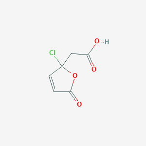 molecular formula C6H5ClO4 B1205005 (2-氯-5-氧代-2,5-二氢-2-呋喃基)乙酸 