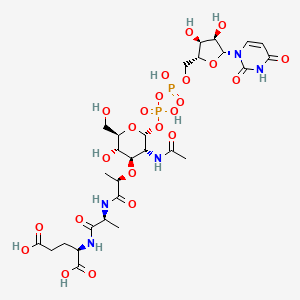 molecular formula C28H43N5O23P2 B1205007 Uridine-5'-diphosphate-N-acetylmuramoyl-L-alanine-D-glutamate 