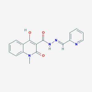 2-hydroxy-1-methyl-4-oxo-N'-[(E)-pyridin-2-ylmethylidene]-1,4-dihydroquinoline-3-carbohydrazide