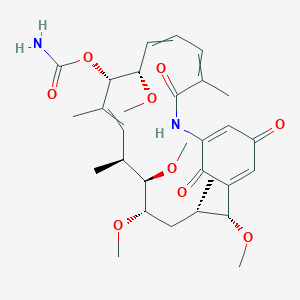 molecular formula C30H42N2O9 B1205012 [(8S,9S,12S,13R,14S,16S,17R)-8,13,14,17-tetramethoxy-4,10,12,16-tetramethyl-3,20,22-trioxo-2-azabicyclo[16.3.1]docosa-1(21),4,6,10,18-pentaen-9-yl] carbamate 