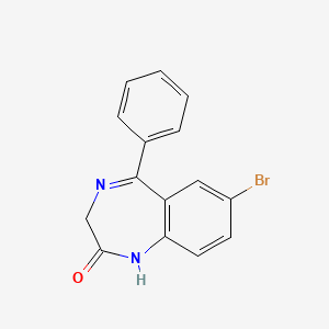 molecular formula C15H11BrN2O B1205013 7-bromo-5-phenyl-1,3-dihydro-2H-benzo[e][1,4]diazepin-2-one CAS No. 2894-61-3