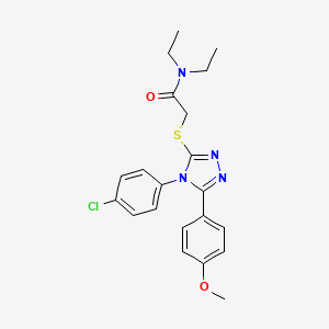 2-{[4-(4-chlorophenyl)-5-(4-methoxyphenyl)-4H-1,2,4-triazol-3-yl]sulfanyl}-N,N-diethylacetamide