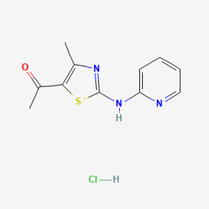 1-[4-methyl-2-(pyridin-2-ylamino)-1,3-thiazol-5-yl]ethanone;hydrochloride