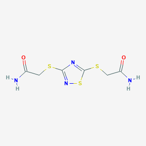 2-((3-((2-Amino-2-oxoethyl)thio)-1,2,4-thiadiazol-5-YL)thio)acetamide