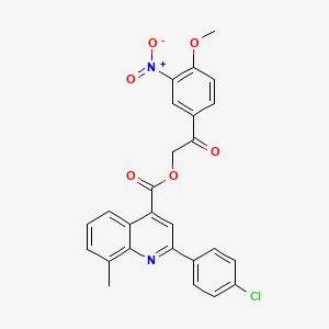 2-(4-Methoxy-3-nitrophenyl)-2-oxoethyl 2-(4-chlorophenyl)-8-methylquinoline-4-carboxylate