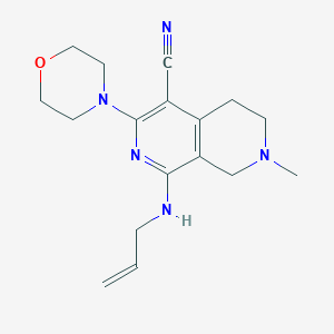 molecular formula C17H23N5O B1205030 7-methyl-3-(4-morpholinyl)-1-(prop-2-enylamino)-6,8-dihydro-5H-2,7-naphthyridine-4-carbonitrile 