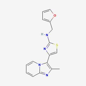 molecular formula C16H14N4OS B1205032 N-(2-furanylmethyl)-4-(2-methyl-3-imidazo[1,2-a]pyridinyl)-2-thiazolamine 
