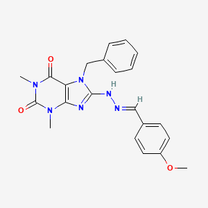 4-Methoxybenzaldehyde (7-benzyl-1,3-dimethyl-2,6-dioxo-2,3,6,7-tetrahydro-1H-purin-8-YL)hydrazone