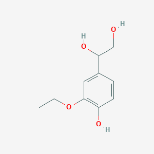 molecular formula C10H14O4 B1205091 1-(3-乙氧基-4-羟基苯基)乙烷-1,2-二醇 CAS No. 62024-68-4