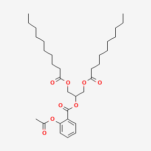 B1205115 Benzoic acid, 2-(acetyloxy)-, 2-((1-oxodecyl)oxy)-1-(((1-oxodecyl)oxy)methyl)ethyl ester CAS No. 70540-33-9