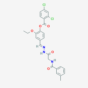 [2-ethoxy-4-[(E)-[[2-[(3-methylbenzoyl)amino]acetyl]hydrazinylidene]methyl]phenyl] 2,4-dichlorobenzoate