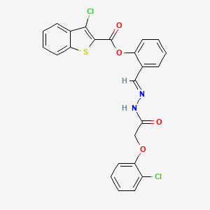 molecular formula C24H16Cl2N2O4S B12051195 [2-[(E)-[[2-(2-chlorophenoxy)acetyl]hydrazinylidene]methyl]phenyl] 3-chloro-1-benzothiophene-2-carboxylate CAS No. 477734-84-2