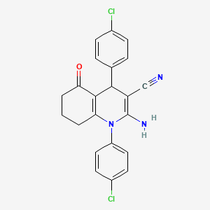 molecular formula C22H17Cl2N3O B12051204 2-Amino-1,4-bis(4-chlorophenyl)-5-oxo-1,4,5,6,7,8-hexahydroquinoline-3-carbonitrile CAS No. 351166-37-5