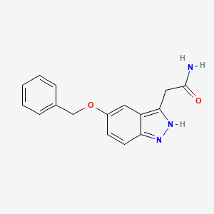 molecular formula C16H15N3O2 B12051265 1H-Indazole-3-acetamide, 5-(phenylmethoxy)- CAS No. 101285-03-4