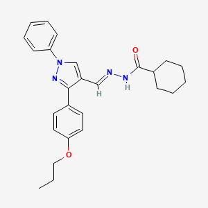 N'-((1-Phenyl-3-(4-propoxyphenyl)-1H-pyrazol-4-yl)methylene)cyclohexanecarbohydrazide