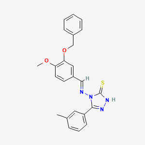 4-({(E)-[3-(benzyloxy)-4-methoxyphenyl]methylidene}amino)-5-(3-methylphenyl)-4H-1,2,4-triazole-3-thiol