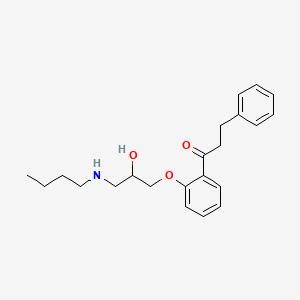 molecular formula C22H29NO3 B1205158 1-Propanone, 1-(2-(3-(butylamino)-2-hydroxypropoxy)phenyl)-3-phenyl- CAS No. 85414-48-8