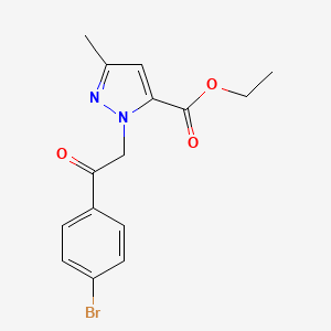 Ethyl 1-(2-(4-bromophenyl)-2-oxoethyl)-3-methyl-1H-pyrazole-5-carboxylate