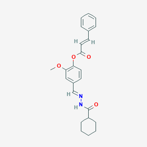 [4-[(E)-(cyclohexanecarbonylhydrazinylidene)methyl]-2-methoxyphenyl] (E)-3-phenylprop-2-enoate