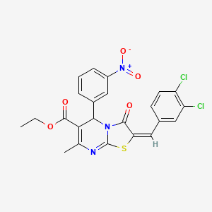 ethyl (2E)-2-(3,4-dichlorobenzylidene)-7-methyl-5-(3-nitrophenyl)-3-oxo-2,3-dihydro-5H-[1,3]thiazolo[3,2-a]pyrimidine-6-carboxylate