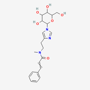 molecular formula C21H27N3O6 B1205181 2-Propenamide, n-[2-(1-b-d-glucopyranosyl-1h-imidazol-4-yl)ethyl]-n-methyl-3-phenyl-,(2e)- 