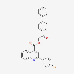 2-(Biphenyl-4-yl)-2-oxoethyl 2-(4-bromophenyl)-8-methylquinoline-4-carboxylate