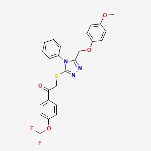 1-[4-(difluoromethoxy)phenyl]-2-({5-[(4-methoxyphenoxy)methyl]-4-phenyl-4H-1,2,4-triazol-3-yl}sulfanyl)ethanone