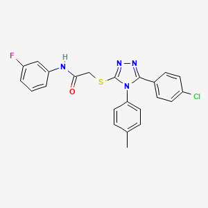 2-{[5-(4-chlorophenyl)-4-(4-methylphenyl)-4H-1,2,4-triazol-3-yl]sulfanyl}-N-(3-fluorophenyl)acetamide