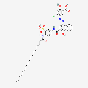 4-Chloro-2-hydroxy-5-[(E)-(4-hydroxy-3-{[4-(stearoylamino)-3-sulfoanilino]carbonyl}-1-naphthyl)diazenyl]benzoic acid