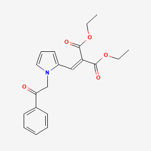 Diethyl 2-((1-(2-oxo-2-phenylethyl)-1H-pyrrol-2-yl)methylene)malonate