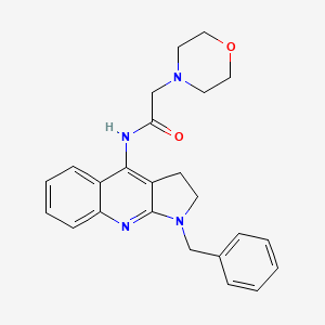 molecular formula C24H26N4O2 B1205237 2-(4-morpholinyl)-N-[1-(phenylmethyl)-2,3-dihydropyrrolo[2,3-b]quinolin-4-yl]acetamide 