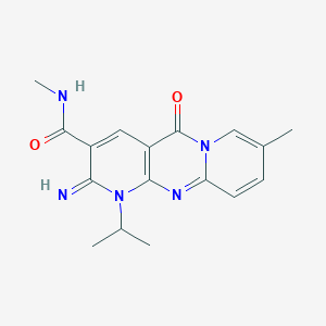 molecular formula C17H19N5O2 B1205238 2-imino-N,8-dimethyl-5-oxo-1-propan-2-yl-3-dipyrido[1,2-d:3',4'-f]pyrimidinecarboxamide 