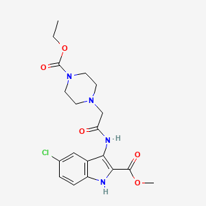 molecular formula C19H23ClN4O5 B1205241 5-氯-3-[[2-(4-乙氧羰基-1-哌嗪基)-1-氧代乙基]氨基]-1H-吲哚-2-羧酸甲酯 
