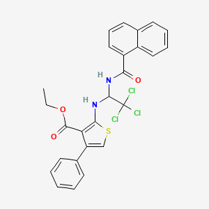 Ethyl 4-phenyl-2-({2,2,2-trichloro-1-[(naphthalen-1-ylcarbonyl)amino]ethyl}amino)thiophene-3-carboxylate