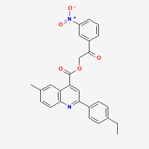 2-(3-Nitrophenyl)-2-oxoethyl 2-(4-ethylphenyl)-6-methylquinoline-4-carboxylate