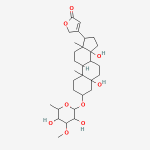 molecular formula C30H46O9 B1205246 3-[(6-脱氧-3-O-甲基-D-半乳呋喃糖基)氧基]-5,14-二羟基卡-20(22)-烯内酯 