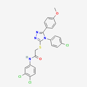 2-{[4-(4-chlorophenyl)-5-(4-methoxyphenyl)-4H-1,2,4-triazol-3-yl]sulfanyl}-N-(3,4-dichlorophenyl)acetamide