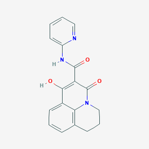 1-Hydroxy-3-oxo-6,7-dihydro-3H,5H-pyrido[3,2,1-ij]quinoline-2-carboxylic acid pyridin-2-ylamide