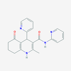 2-Methyl-5-oxo-N,4-di(pyridin-2-yl)-1,4,5,6,7,8-hexahydroquinoline-3-carboxamide