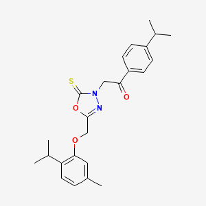 2-(5-[(2-Isopropyl-5-methylphenoxy)methyl]-2-thioxo-1,3,4-oxadiazol-3(2H)-YL)-1-(4-isopropylphenyl)ethanone