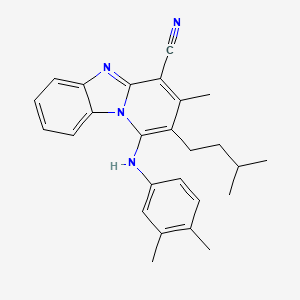 1-[(3,4-Dimethylphenyl)amino]-3-methyl-2-(3-methylbutyl)pyrido[1,2-a]benzimidazole-4-carbonitrile