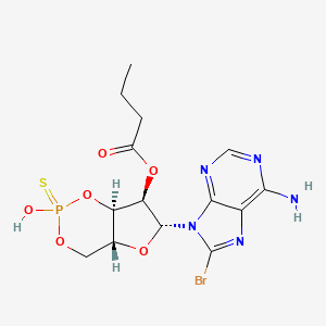 [(4aR,6R,7R,7aR)-6-(6-amino-8-bromopurin-9-yl)-2-hydroxy-2-sulfanylidene-4a,6,7,7a-tetrahydro-4H-furo[3,2-d][1,3,2]dioxaphosphinin-7-yl] butanoate