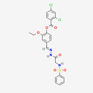 [4-[(E)-[[2-(benzenesulfonamido)acetyl]hydrazinylidene]methyl]-2-ethoxyphenyl] 2,4-dichlorobenzoate