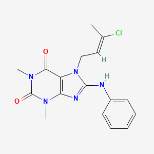 7-((E)-3-Chloro-but-2-enyl)-1,3-dimethyl-8-phenylamino-3,7-dihydro-purine-2,6-dione