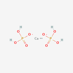 molecular formula Anhydrous: Ca(H2PO4)2; Monohydrate: Ca(H2PO4)2· H2O<br>CaH4O8P2 B1205293 磷酸钙 CAS No. 7758-23-8
