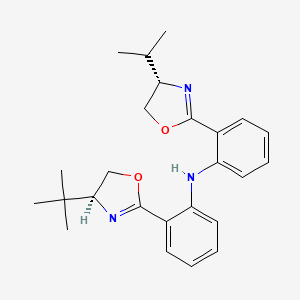 N-[2-[(4S)-4-tert-butyl-4,5-dihydro-1,3-oxazol-2-yl]phenyl]-2-[(4S)-4-propan-2-yl-4,5-dihydro-1,3-oxazol-2-yl]aniline