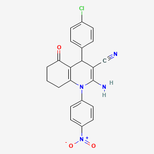 2-Amino-4-(4-chlorophenyl)-1-(4-nitrophenyl)-5-oxo-1,4,5,6,7,8-hexahydroquinoline-3-carbonitrile